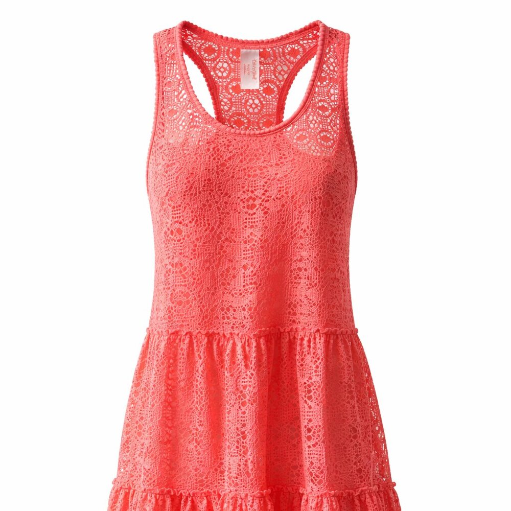 Cat & Jack Girls Coral Lace Swim Cover-Up Dress – Size XL